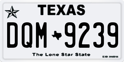 TX license plate DQM9239