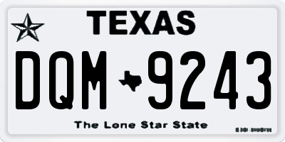 TX license plate DQM9243