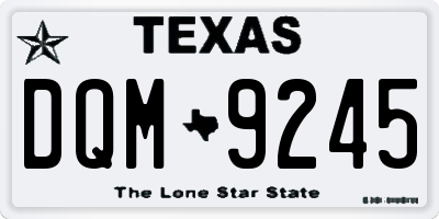TX license plate DQM9245