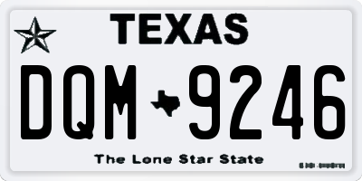 TX license plate DQM9246