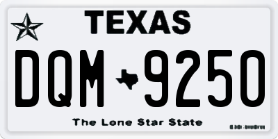 TX license plate DQM9250