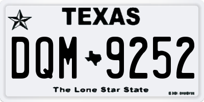 TX license plate DQM9252