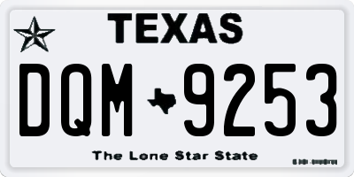 TX license plate DQM9253