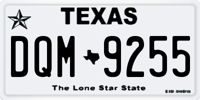 TX license plate DQM9255