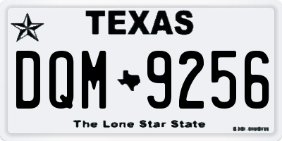 TX license plate DQM9256
