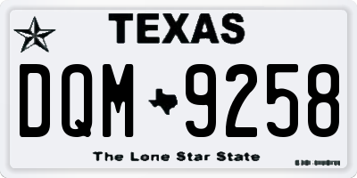 TX license plate DQM9258