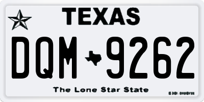 TX license plate DQM9262