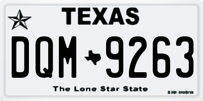 TX license plate DQM9263