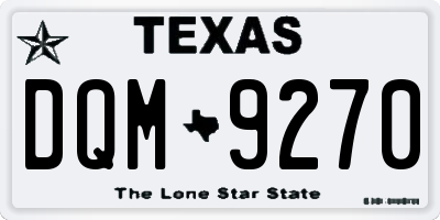 TX license plate DQM9270
