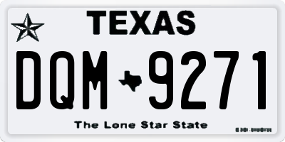 TX license plate DQM9271