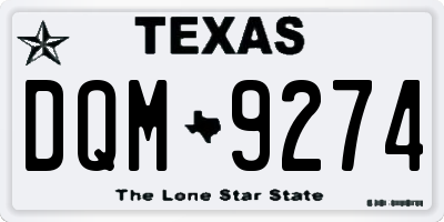 TX license plate DQM9274