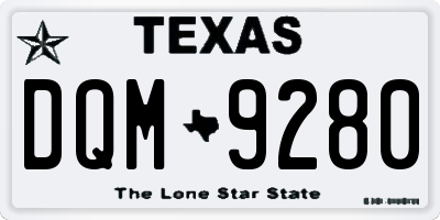 TX license plate DQM9280