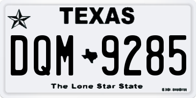 TX license plate DQM9285
