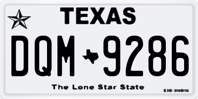 TX license plate DQM9286