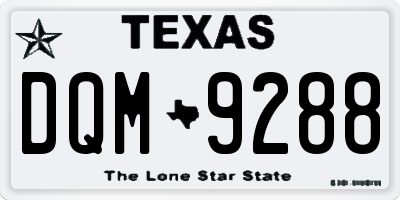 TX license plate DQM9288