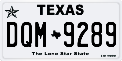 TX license plate DQM9289