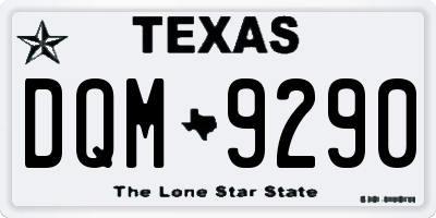 TX license plate DQM9290