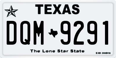 TX license plate DQM9291