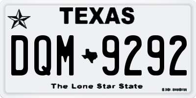 TX license plate DQM9292
