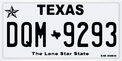 TX license plate DQM9293