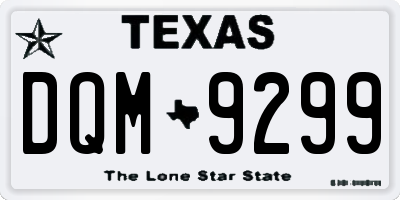 TX license plate DQM9299