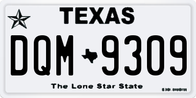 TX license plate DQM9309