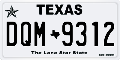 TX license plate DQM9312