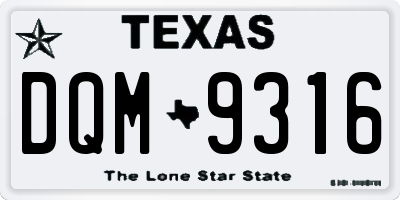 TX license plate DQM9316