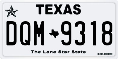 TX license plate DQM9318