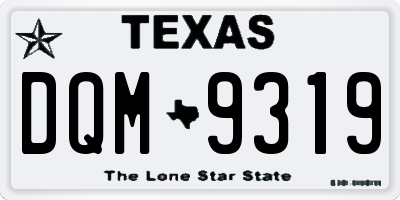 TX license plate DQM9319