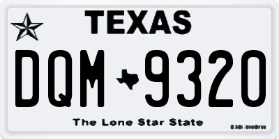 TX license plate DQM9320