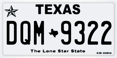 TX license plate DQM9322