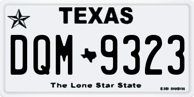TX license plate DQM9323
