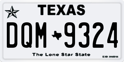 TX license plate DQM9324