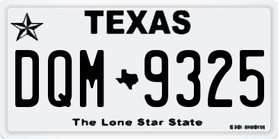 TX license plate DQM9325