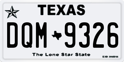 TX license plate DQM9326