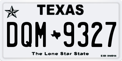TX license plate DQM9327