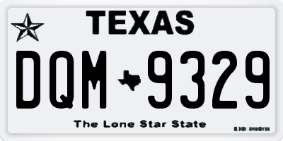 TX license plate DQM9329