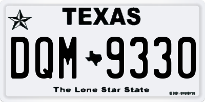 TX license plate DQM9330