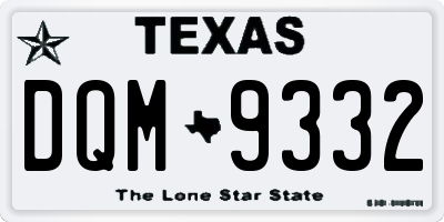 TX license plate DQM9332