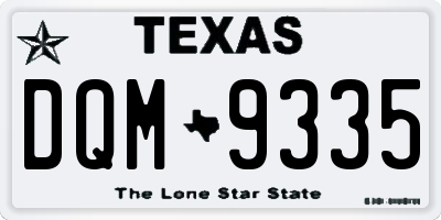 TX license plate DQM9335