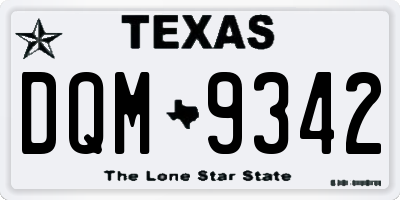TX license plate DQM9342