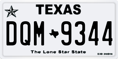 TX license plate DQM9344