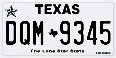 TX license plate DQM9345