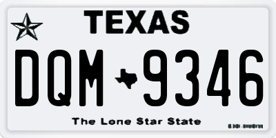 TX license plate DQM9346