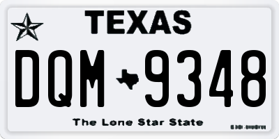 TX license plate DQM9348