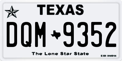 TX license plate DQM9352