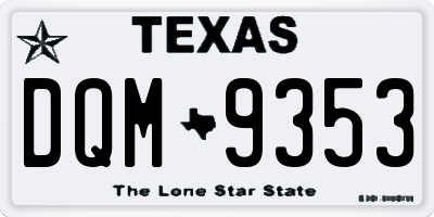 TX license plate DQM9353