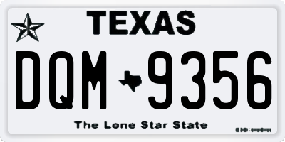 TX license plate DQM9356