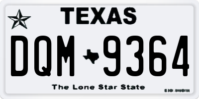 TX license plate DQM9364